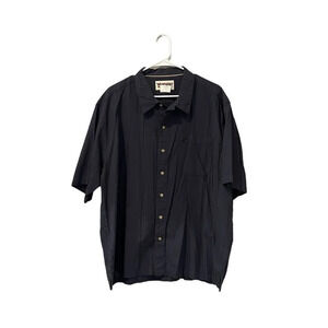 Vintage Men's XL‎ Wrangler Rugged Wear Button Down Navy Blue Shirt